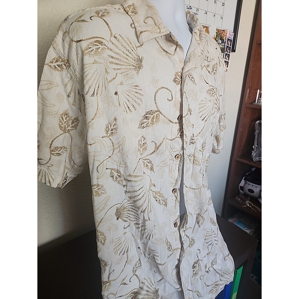 Men's Northcrest Button Up Collard Beach Shirt Size XL - Picture 2 of 5